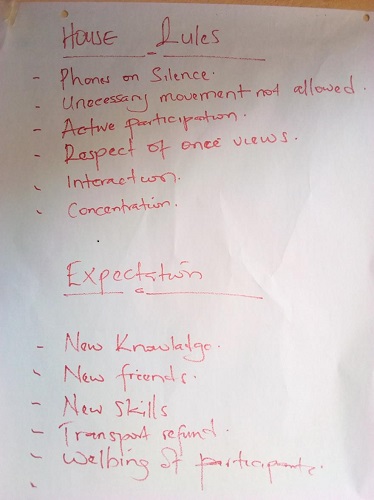 House rules and expectations for all participants