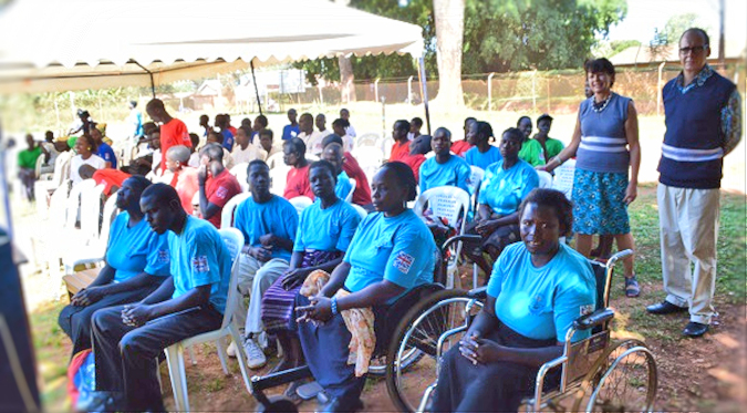 Mary Bennell and Mark White with Sweater Weavers at GDPU Open Day 2014